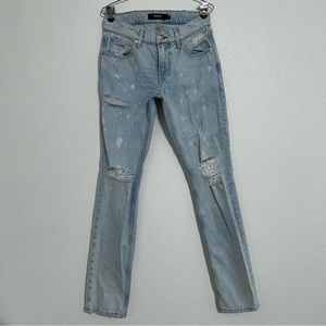 Hudson Men’s Blake Slim Straight Distressed Bleached Jeans size 30